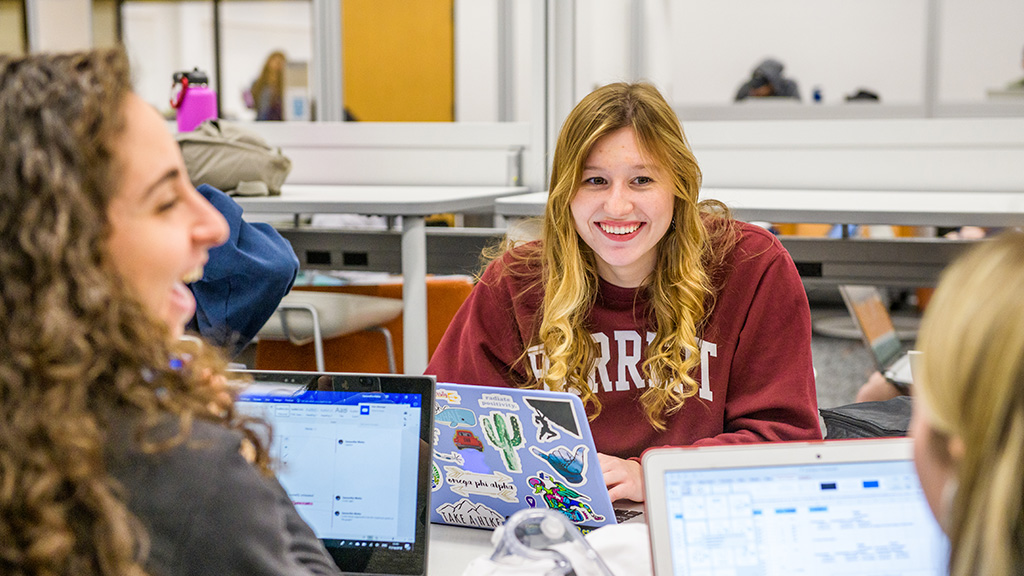 Two students at ASU working hard to ace a tough class