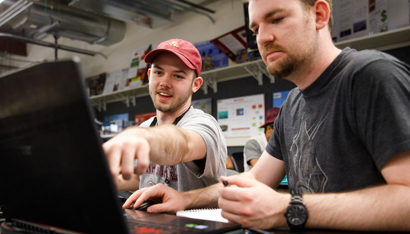 Students on a laptop