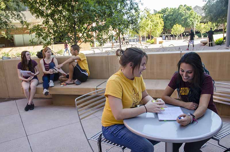 Students studying