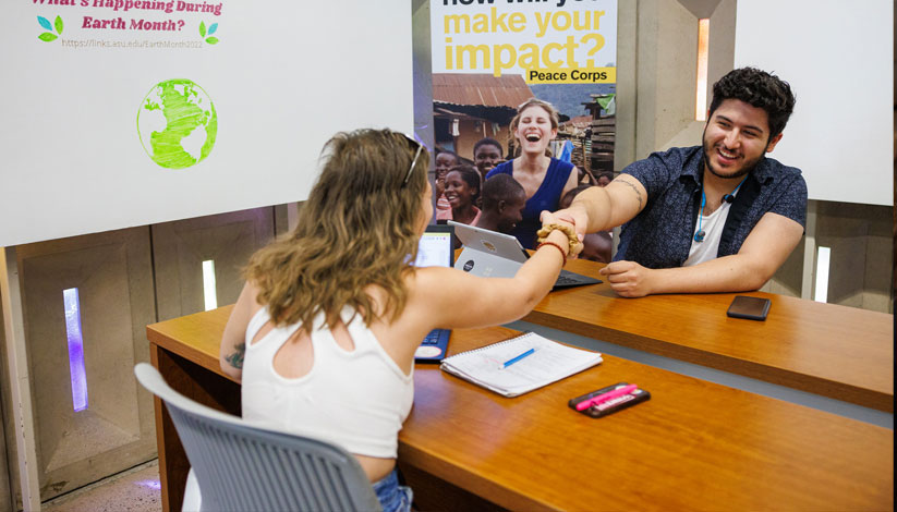 students handshake